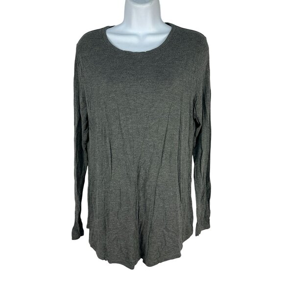 Apt 9 Womens Modern Essentials Heather Gray Long Sleeve Crewneck Top Size M - Picture 1 of 5